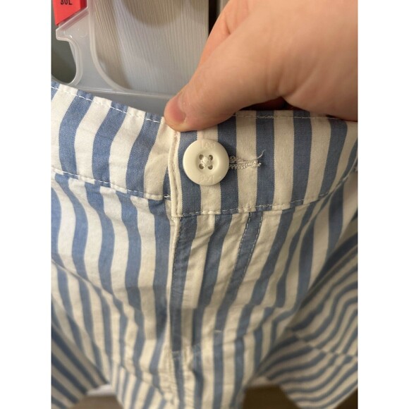 Lee Women's Mid Rise Skort Prep Blue White Stripe 22 Medium Button Stretch Comfy - Picture 3 of 9